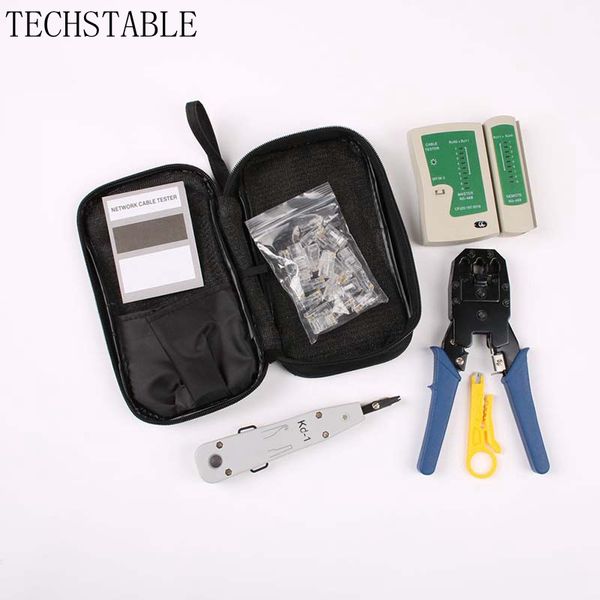

network ethernet cable tester rj45 kit crimping tool network computer maintenance repair tool kit cable tester cross/flat