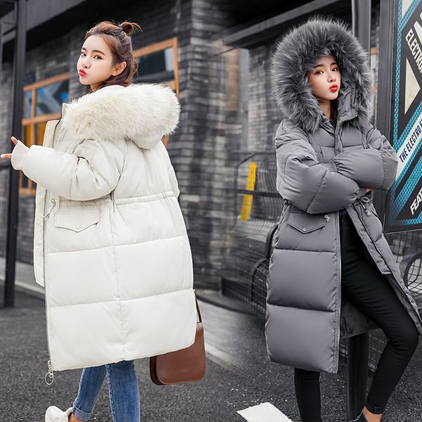 

shop down parka women winter 2019 thicker winter clothes new large -size korean version feather coat 835, Black
