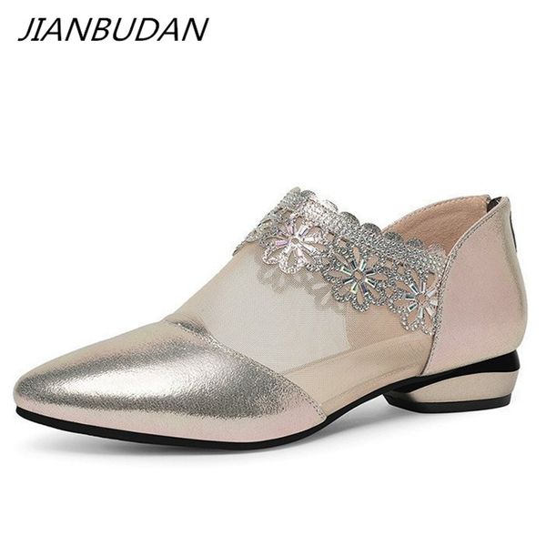 

jianbudan mesh breathable summer women's office shoes low-heeled elegant brand women's clothing shoes fashion single 35-40, Black