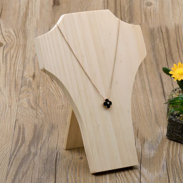 

[ddisplay]creative mannequin pendant jewelry display solid wood personalized necklace display holder pine wooden pendant display stand, Khaki