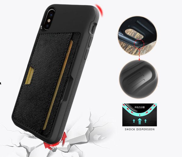 

300pcs for iphone x xs 8 7 6 plus wallet leather case cover fashion full protection tpu and leather case apple case dhl