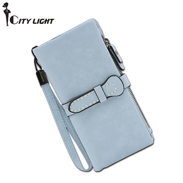 

new fashion women wallets drawstring nubuck leather zipper women's long wallet high capacity purse two fold clutch, Red;black