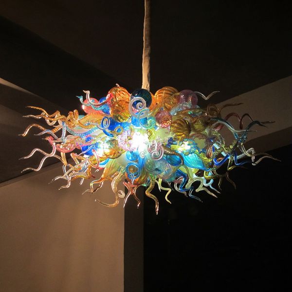 Venetian Glass Pendant Lights Multi Color Hand Blown Glass Bubble