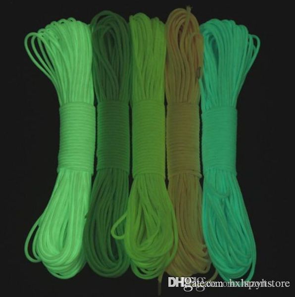 

оптово-9 strand 25ft luminous блестящий отражающими свет paracord 550 парашютом шнура lanyard веревка четыре цвета на выбор hxl