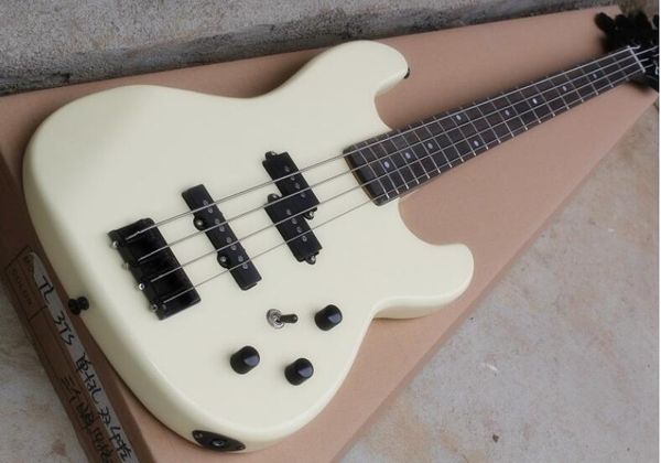 

джаз бас специальный четырехструнный электрический бас молоко белое тело черный шеи палисандр гриф, бесплатная доставка