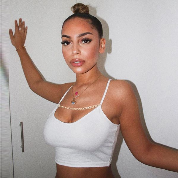 

women's tanks & camis hirigin neon fashion sleeveless chain solid crop women summer rave festival cropped backless, White