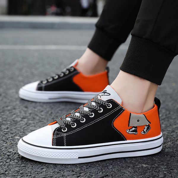 

upuper new shoes men canvas shoes fashion comfort men flats sneakers lace-up casual for sneakers zapatillas hombre, Black