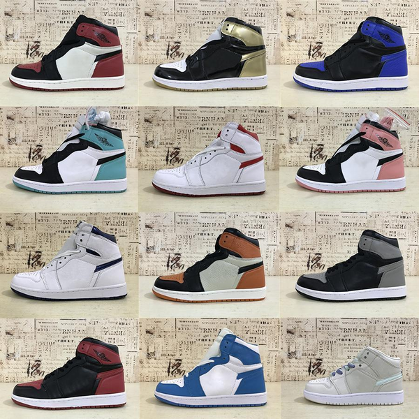 

2019 sneakers retro jordan aj1 aj 1 air quality men women fly basketball sneakers chaussures high chicago shoes #0193e#, Black