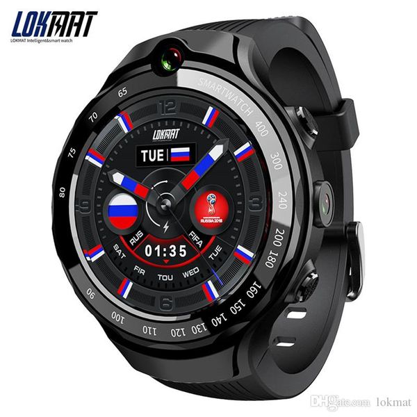 

lokmat 4g 5mp+5mp dual camera smart watch men android 7.1 mtk6739 1gb+16gb 400*400 amoled screen gps wifi smartwatch for ios android