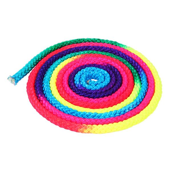 

rainbow color rhythmic gymnastics rope solid competition arts training rope gymnastics sports