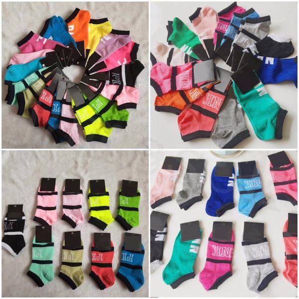 

pink letter ankle socks women sports cotton socks slippers love pink anklet girls hosiery short sock vs summer ship socks with tags