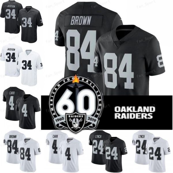 

Oakland 84 Antonio Brown Raiders Jersey 28 Josh Jacobs 4 Derek Carr 34 Bo Jackson 75 Howie Long 96 Clelin Ferrell Football Jerseys