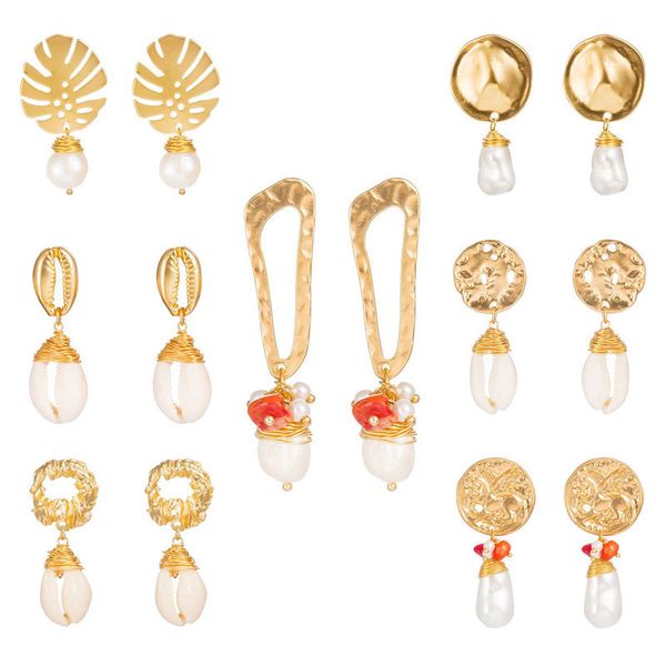 

pearl eearrings for women 18k gold pattern flower ear needles different styles for choose wedding earring jewelry, Silver