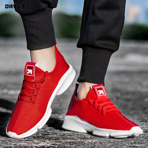 

mesh men shoes tenis masculino men casual shoes red breathable walking sneakers summer zapatos de hombre zapatillas, Black