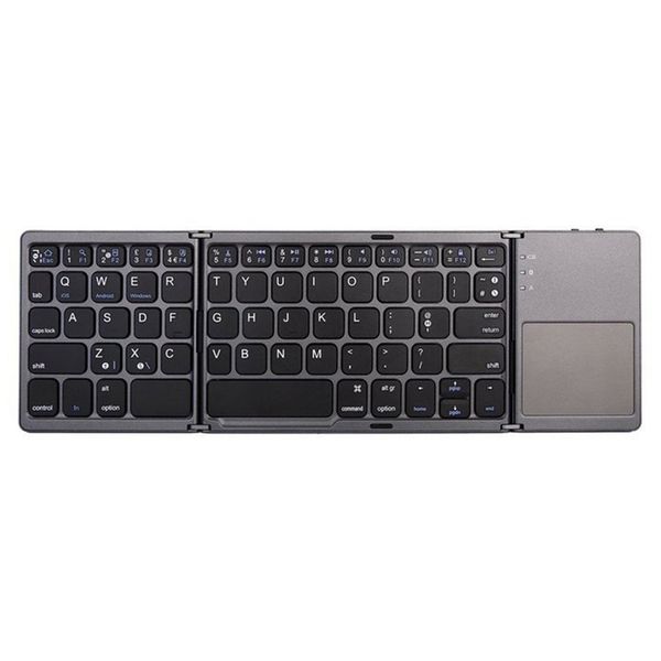 

mini compact triple folding keyboard portable cool wireless phone tablet keyboard with mouse touchpad