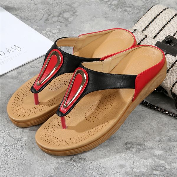 

bohemian ethnic slipper for woman classics non-slip flat round head slippers casual flip-flops shoes woman zapatos de mujer 2020, Black