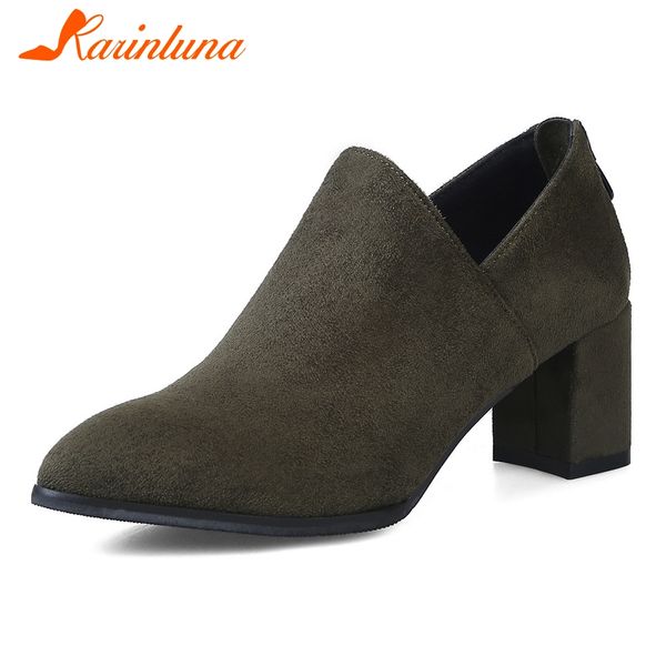 

karin new plus size 33-48 zip ankle boots women shoes ladies high heel office casual spring autumn shoes woman booties, Black