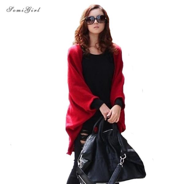 

woman's woolen sweater autumn sleeve bat's sleeve kadegen woman's long overcoat kadegen jacket, Black;white