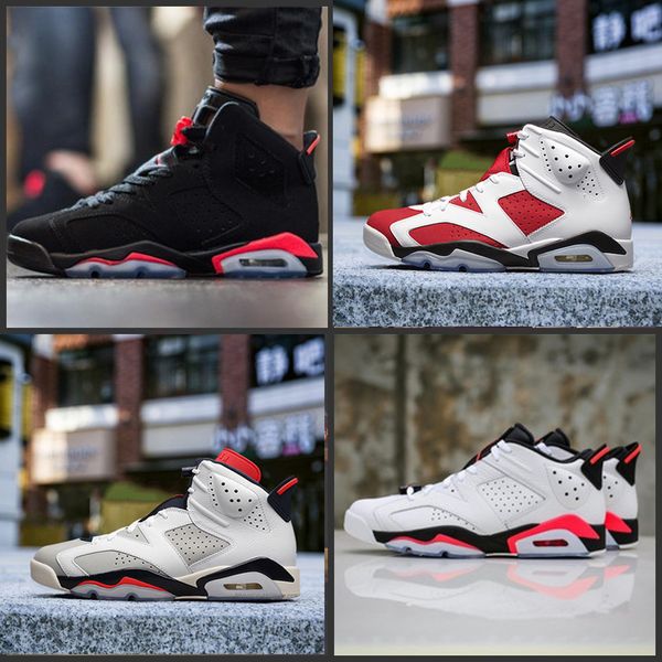 

6 6s women & men black infrared basketball shoes carmine green suede gatorade unc infrared sport blue 2019 designer athletics sneakers, White;red