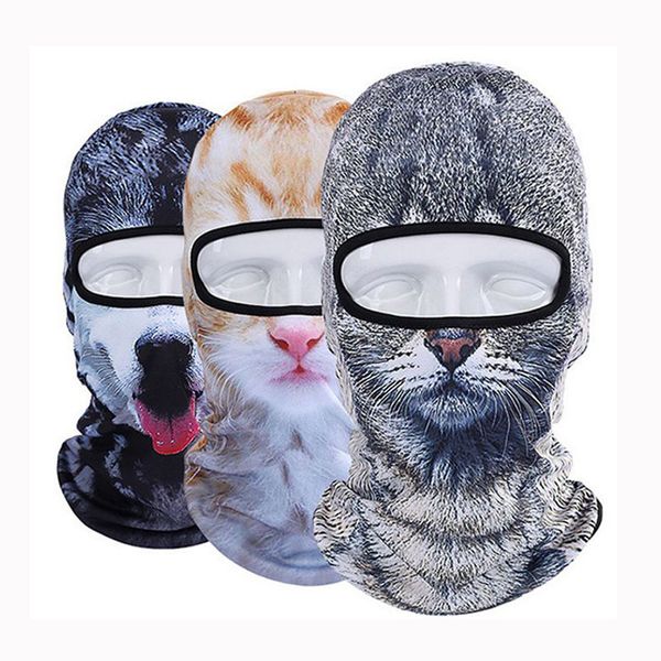 

3d кошка собака животное балаклава велосипед сноуборд партия skullies шапочка шлем лайнер зимняя шапка теплее полный маска для лица женщины
