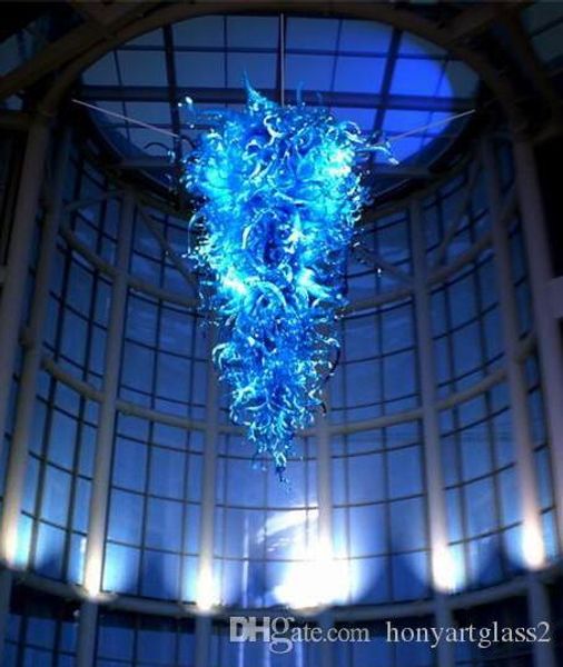 

100% mouth blown borosilicate luxury blue glass pretty home decorations modern murano glass crystal chandelier lamps