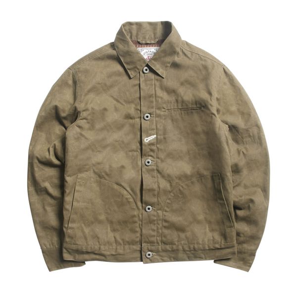 

rgt-0005 read description asian size good quality cotton canvas wax water proof jacket, Black;brown