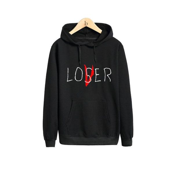 

pkorli pennywise it loser sweatshirt men women the losers club hoodie casual loser club sweatshirts loser lover hood elastic, Black