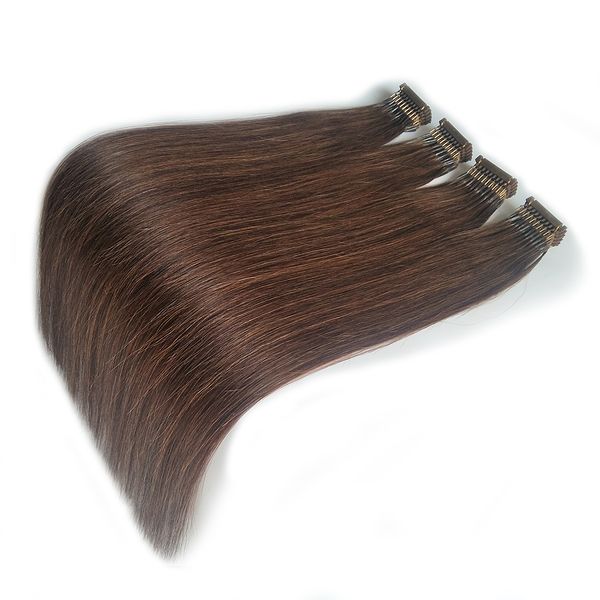 Meistverkaufte 2019 neue Frisur 20 22 Zoll Double Drawn Brown European Remy Pre-Bonded 6D Human Hair Extensions Fast Wear