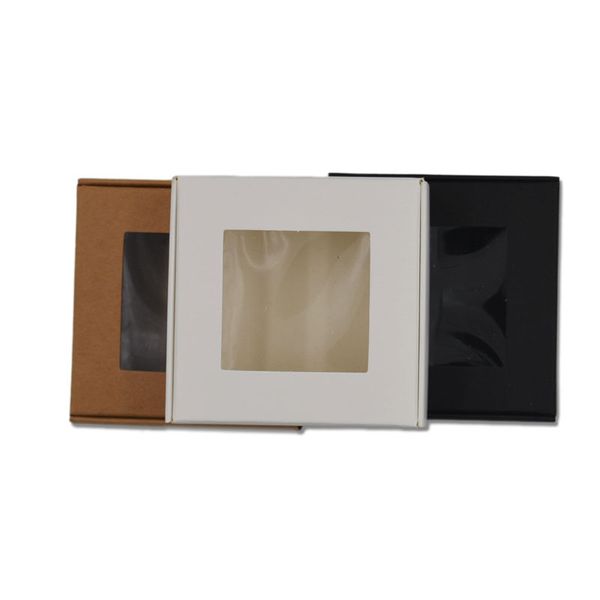 Diy Kraft Paper Black White Gift Box With Pvc Window Wedding