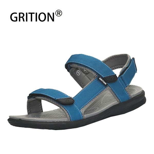 

grition outdoor sandals for men outdoor leather hiking sandals summer flat beach shoes lightweight quick-drying walking shoes