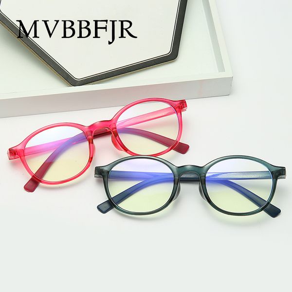 

mvbbfjr anti blue light ray blocking glasses children gaming eyewear oval small frame vintage computer goggle optical glasses, White;black