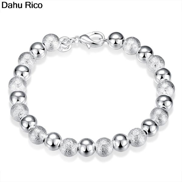 

8mm rosary polished sphere braclet braccialetti zincir chains silver color accesorios playa imitacion dahu rico bracelets, Black