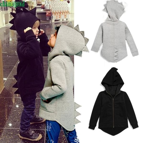 

chamsgend toddler boys clothes cute fashion children's kid baby outerwear jacket dinosaur hooded headwear coat kids clothes 2019 t20010, White