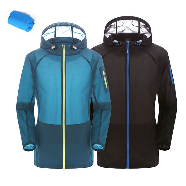 

2017 spring summer outdoor quick-dry hiking camping jackets sport thin jacket windbreaker new sun protection movement coat, Blue;black