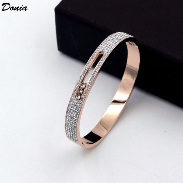 

donia jewelry party european and american fashion cardi series micro inlaid zirconia bracelet women's bracelet birthday christmas, Black