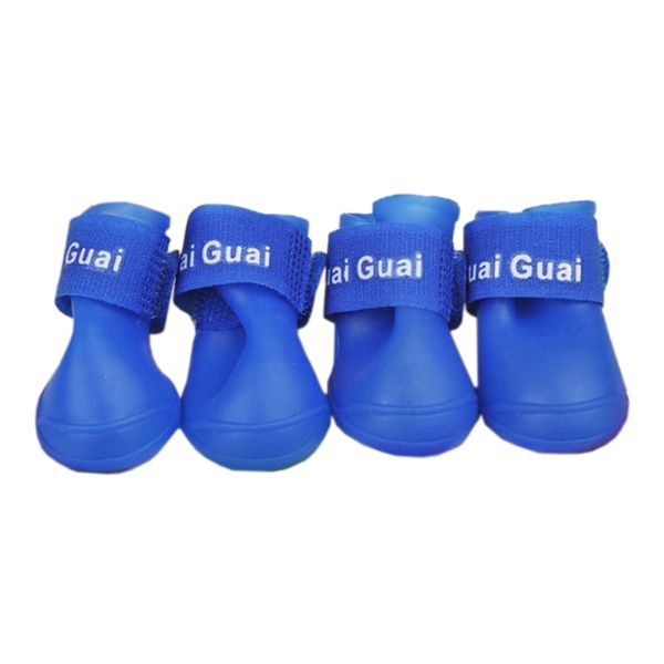 

blue m, pet shoes booties rubber dog waterproof rain boots dog apparel