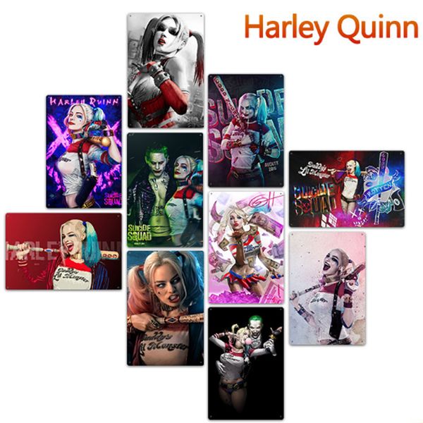 

20*30cm harley quinn metal tin signs vintage posters old wall metal plaque club wall home art metal painting wall decor art pictures