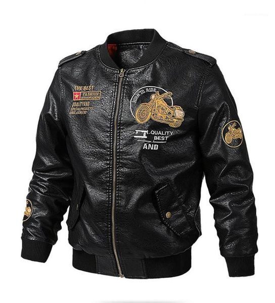 

мода длинные рукава вышивка пальто дизайнер искусственная кожа молния куртка мужской пальто мужские плюс размер печатных pu куртки, Black;brown