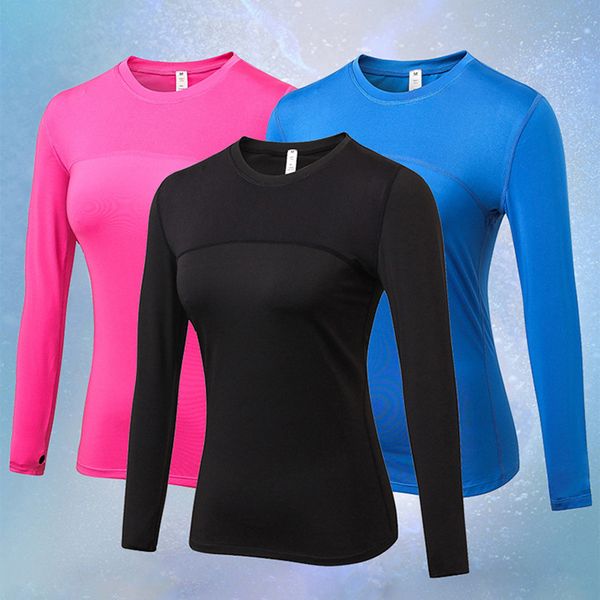 

women mesh breathable compression quick dry yoga shirt t-shirt autumn spring long sleeve bodybuilding fitness female, White;red