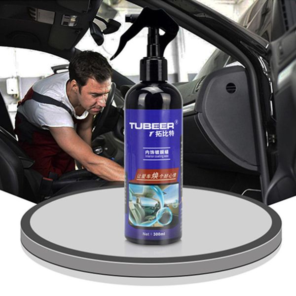 

car interior wax polishing table dash board waxing water-based leather chair moisturizing coating renovation cockpit care 120ml