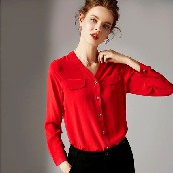 camisas rojas para mujer