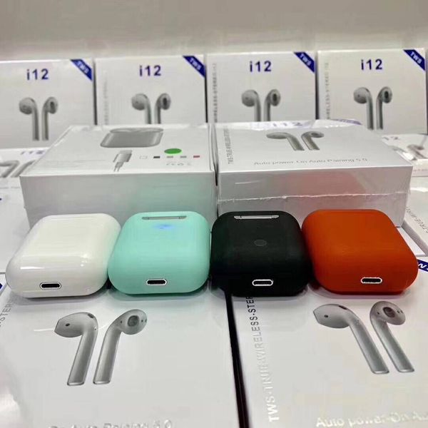 

2019 i12 TWS Touch Wireless Earbuds Double V5.0 Bluetooth Headphones ture stereo Earphones wireless headset earbuds with touch control SIRI