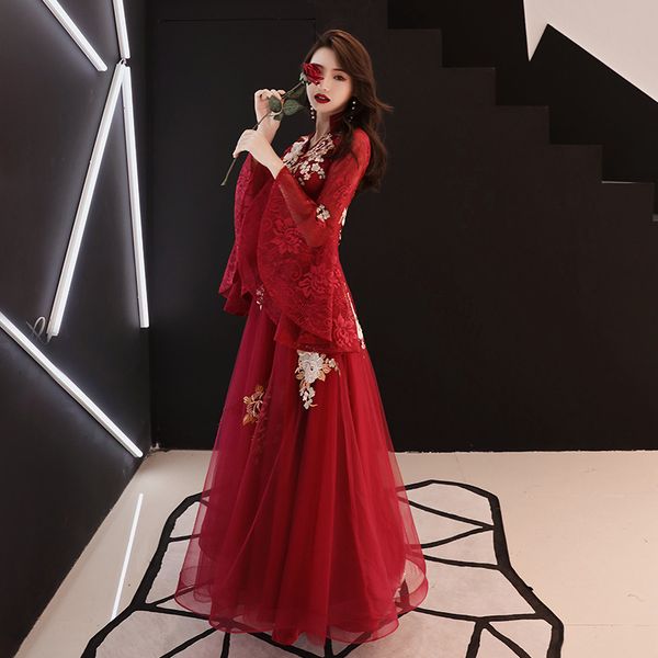 

elegant asian bride wedding cheongsam dress vestidos chinos oriental qipao evening gowns classic party dress big size xs-3xl, Red