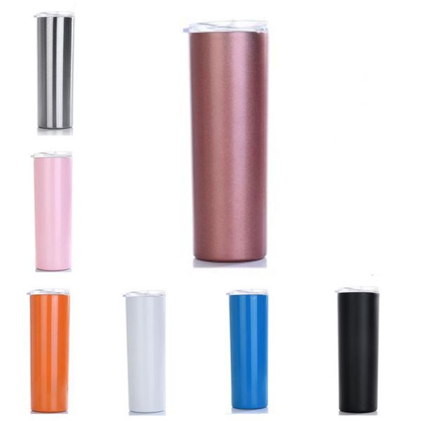 

straw straight cup stainless steel thermal insulation 500ml double layer 304 stainless steel sport large water bottles 20oz dh0735