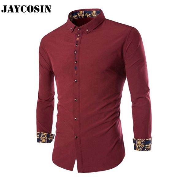 

jaycosin mens shirts big sizes 2020 new spring mens casual shirts cotton long sleeve slim shirt men, White;black