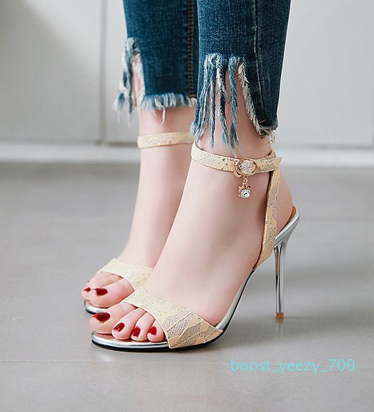 

white slingback women summer shoes fashion high heels sandals female footwear women peep toe pumps shoes zapatos de mujer b70, Black