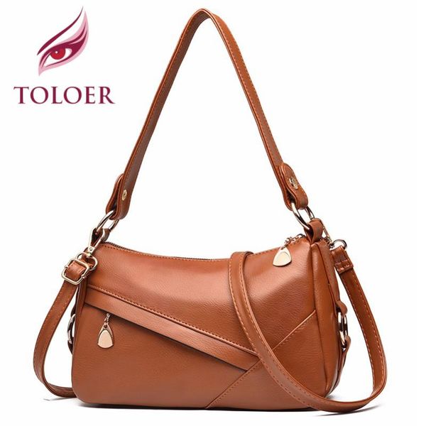 

toloer женщины сумка повседневная мягкая кожа маленькая сумка женские сумки посыльного женская мода дизайн простой сплошной цвет hangbag