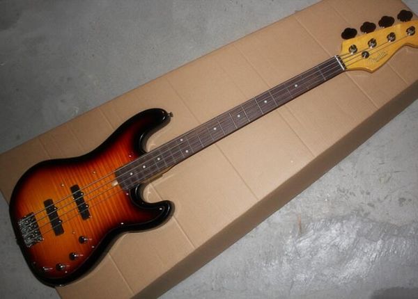 

бас четырехструнная электрическая бас-гитара закат цвет вниз активная линия плексигласа щит, бесплатная доставка