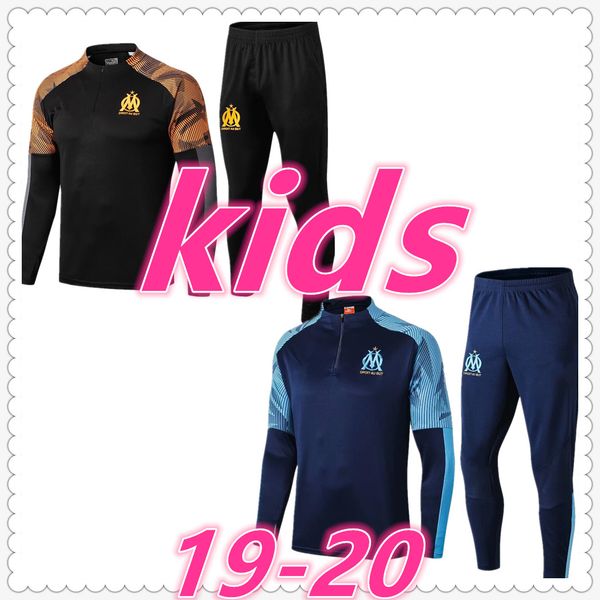 

marseille algerie real madrid paris kids 2019 2020 football kits soccer tracksuit soccer training suit football tracksuit jogging jacket, Black