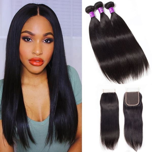 Free Sample Raw Virgin Cuticle Aligned Hair Straight Bundles 100